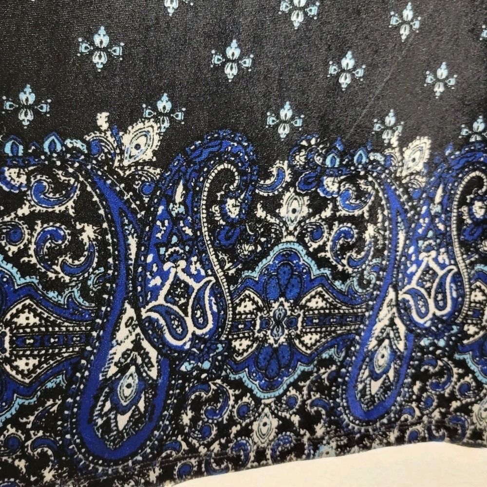 Croft & Barrow Paisley Velvet Pintuck Top Womens M Black Whimsigoth Fairy - Picture 5 of 10